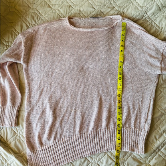 All Saints Pink M Nadine Crew Neck Sweater with Asymmetrical Hem - Picture 12 of 13